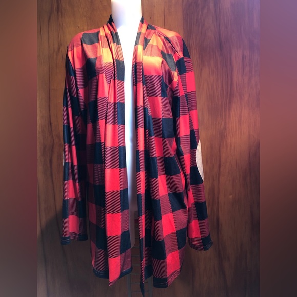 Red And Black Checker Stole 2X With Padded Elbows PF - Picture 3 of 6